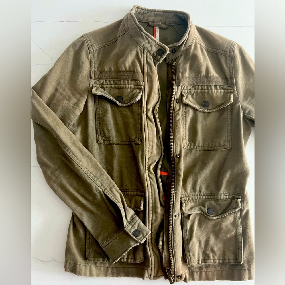 FREE PEOPLE Official Women's 4 Pocket Zip-Up Military Army Green Jacket Size XS